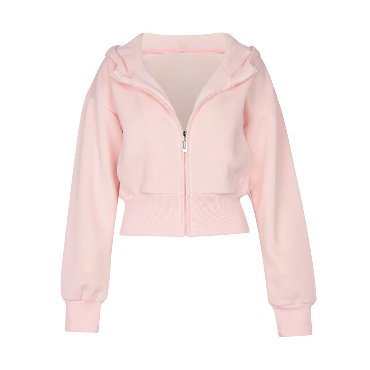 High Waist Long Sleeve Casual Hoodie Jacket